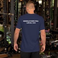 Image 2 of Bacon Me Strong Middletown PBA Local 124 T-Shirt 