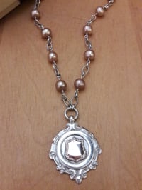 Image 2 of Two tone sterling fob with Pearls, item 4QJ