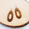 Jenna Oval Wood Earrings