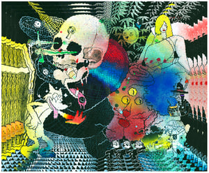 Image of 'Acid Beach 1' woven blanket PREORDER