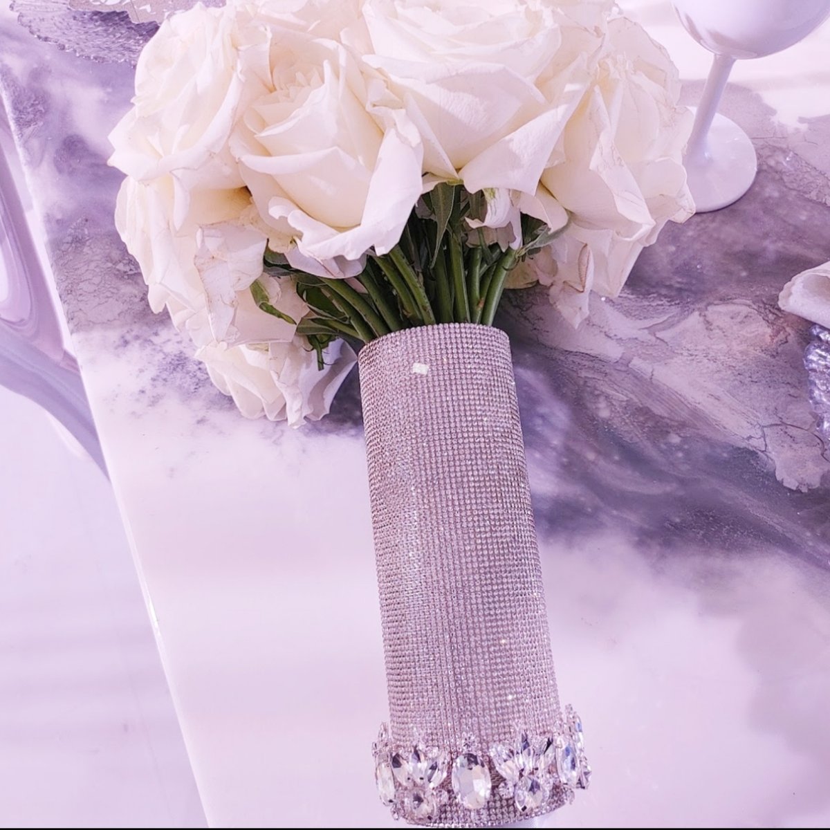 Crystal Rhinestones Bouquet Holder Bellas Glam Bouquet Holders