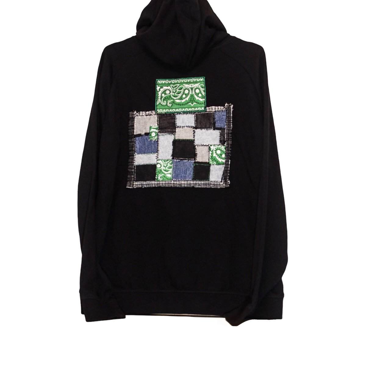 Image of RZN by RB "Emeralded" 1/1 pullover black hoodie