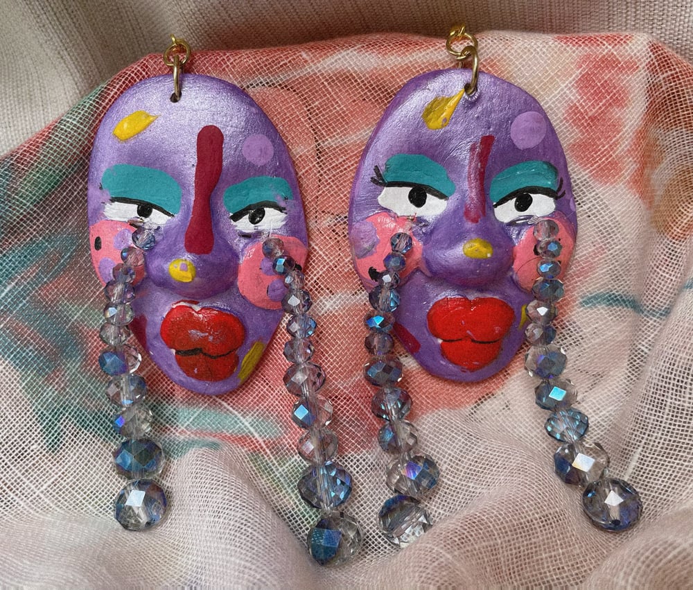 Image of Sad face earrings 