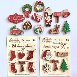 Image of Christmas themed buttons