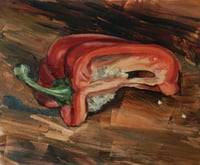 Image 1 of Red Pepper, still life oil painting