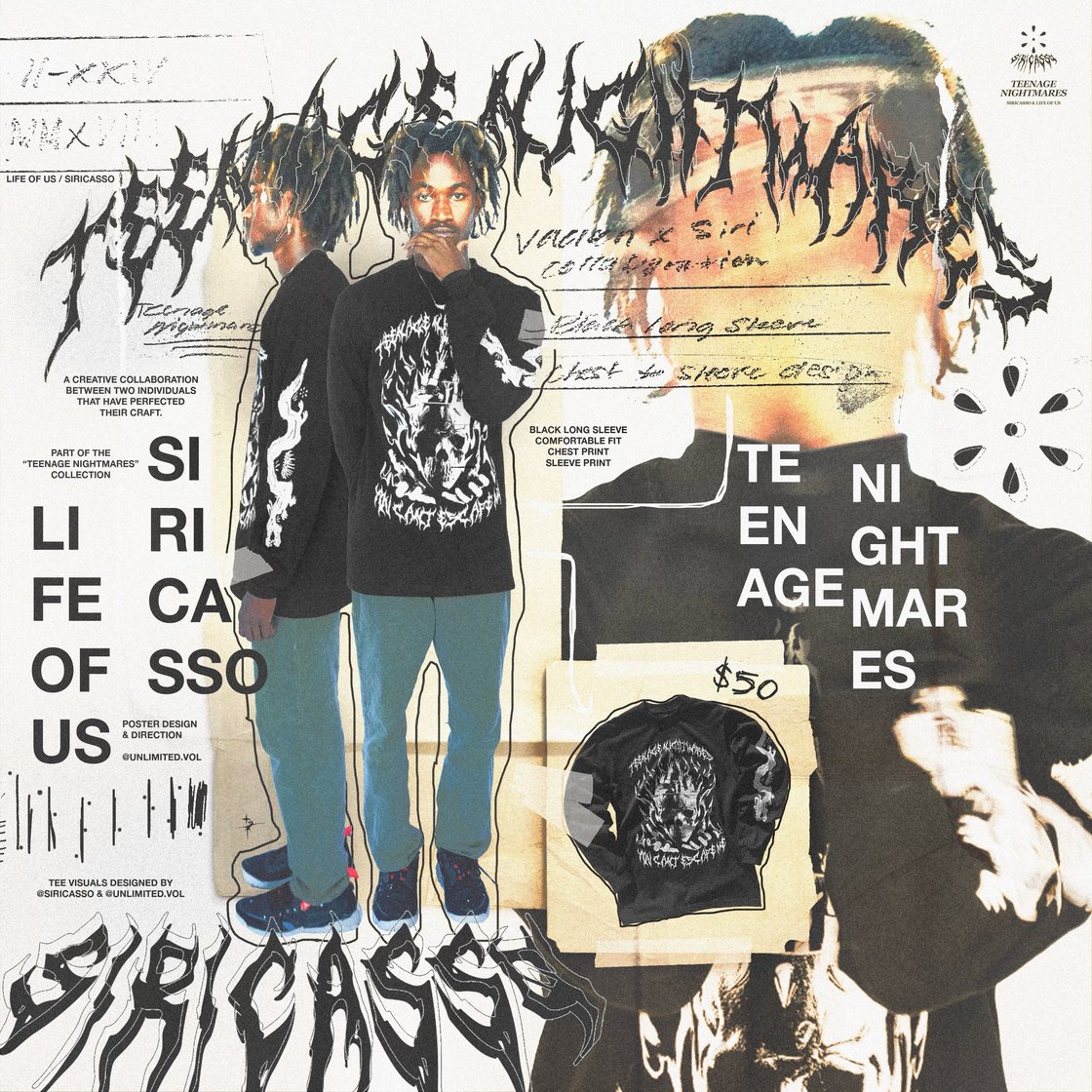 Image of Teenage Nightmares collab with Life of Us clothing 