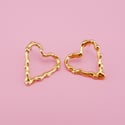 Single Melted Heart Studs - Yellow Gold