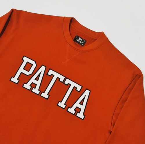Image of Patta "Orange Spell-Out" Cord Crewneck Sweater / Small 