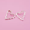 Single Melted Heart Studs - Silver