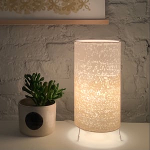 Image of Rain Print Gold Stripe Lamp