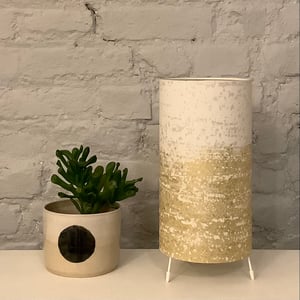 Image of Rain Print Gold Stripe Lamp