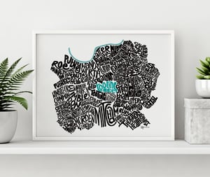 Image of South West London Typographic Map
