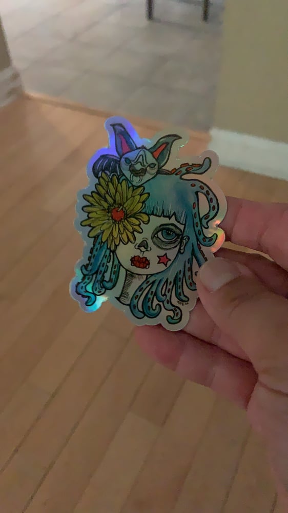 Image of Bat- girl holographic sticker 