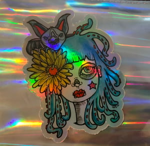 Image of Bat- girl holographic sticker 