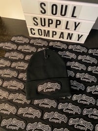 Image 1 of BLK LOGO BEANIE “SSC” Sewn Patch 