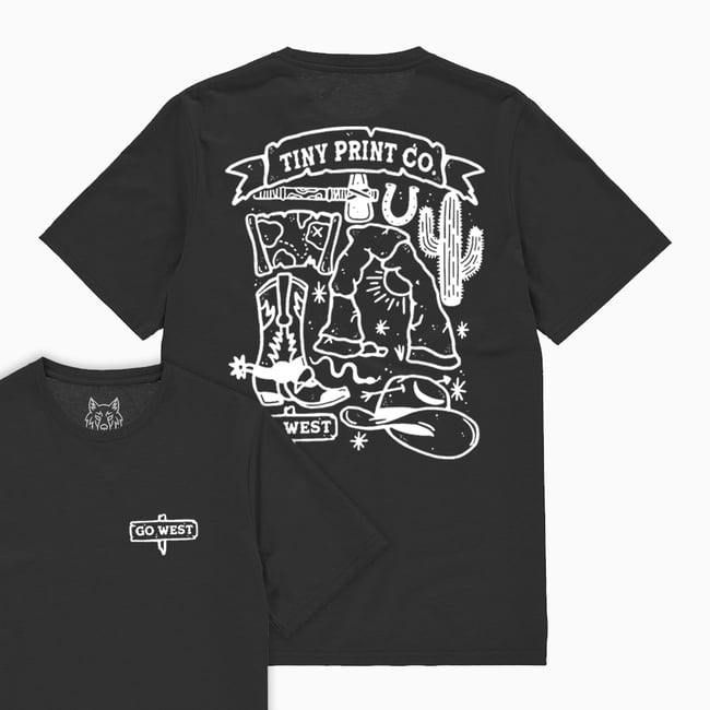 Go West Back Print T-Shirt Organic Cotton