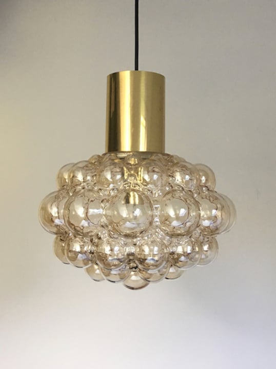 Image of Mid-Century Amber Glass Bubble Lights by Helena Tynell