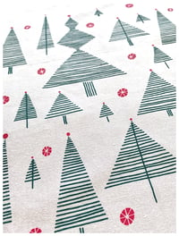 Image 3 of Evergreen Trees and Baubles Kitchen Tea Towel