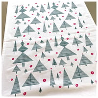 Image 2 of Evergreen Trees and Baubles Kitchen Tea Towel