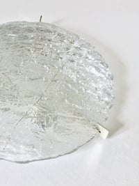 Image 1 of 19" Flushmount in Textured Glass with Silver Brackets