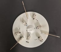 Image 5 of 19" Flushmount in Textured Glass with Silver Brackets