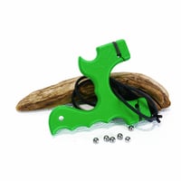 Image 2 of Sling Shot Catapult, Green Textured HDPE, The Menace, Right or Left Handed Shooter, Hunter Gift