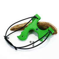 Image 1 of Sling Shot Catapult, Green Textured HDPE, The Menace, Right or Left Handed Shooter, Hunter Gift