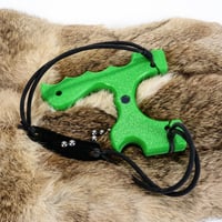 Image 3 of Sling Shot Catapult, Green Textured HDPE, The Menace, Right or Left Handed Shooter, Hunter Gift
