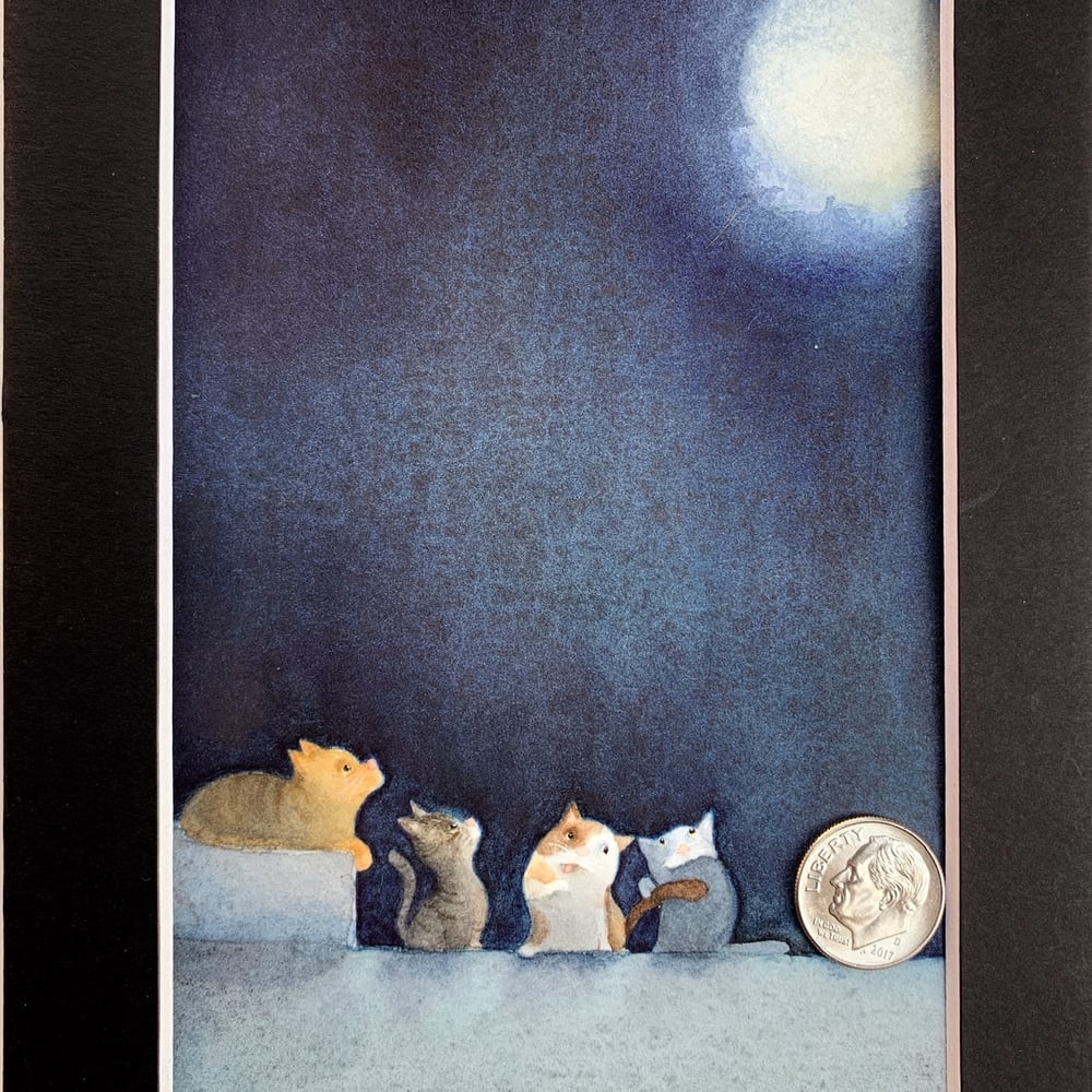 Image of Moon Lullaby: a tiny original watercolor 