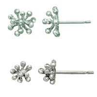 Image 1 of Sterling Silver Small and Medium Dandelion Stud Earrings (sold separately per pair)