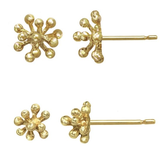 Image of Yellow Gold Small and Medium Dandelion Studs (sold separately per pair)