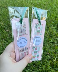 Image 4 of Cozy Plants and Bookish Themed Clay Bookmarks
