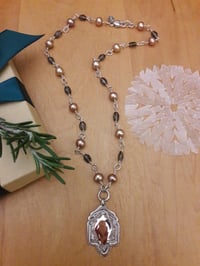 Image 1 of Taupe pearls and smoky topaz ovals, item 5FI