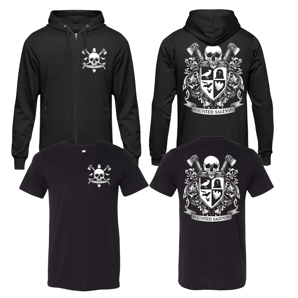 Haunted Saginaw Crest T-shirt and Zip-Up Hoodie Combo