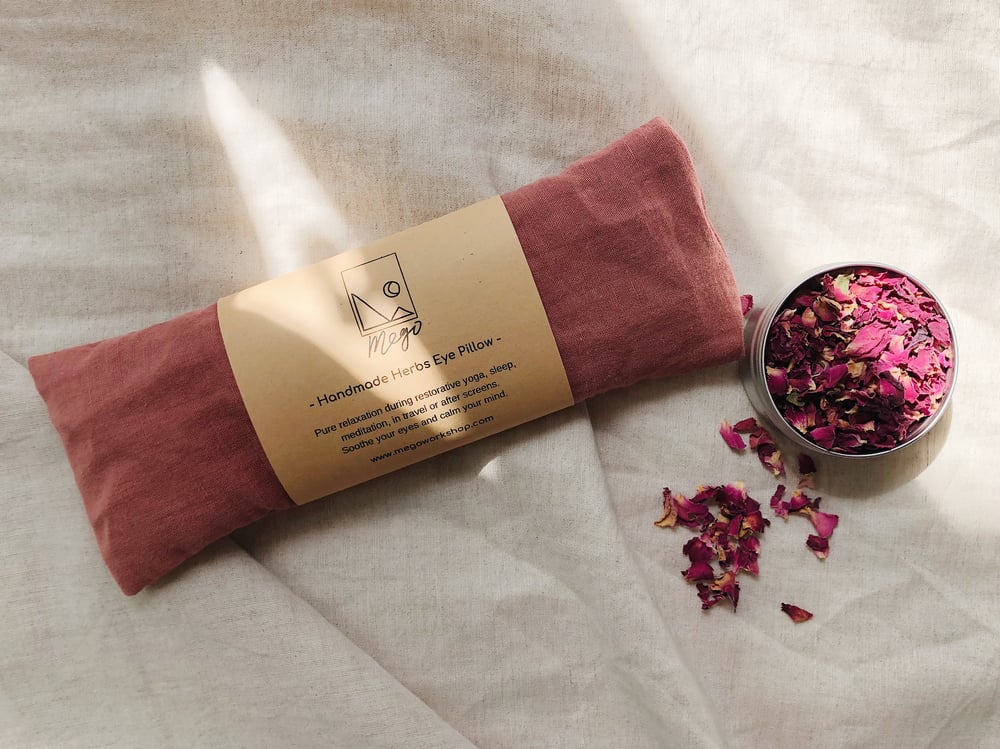 Image of Refillable Handmade Herbs Eye Pillow - Soothe stress and balance