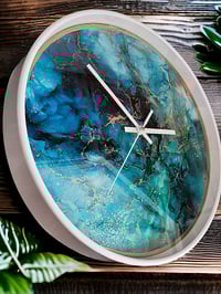 Image 2 of 12” Wall Clock Epoxy Resin Art 'The 333'