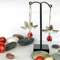 Image 1 of Fan Flower Hooks with coral frill