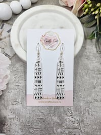 Black and White Aztec Earrings