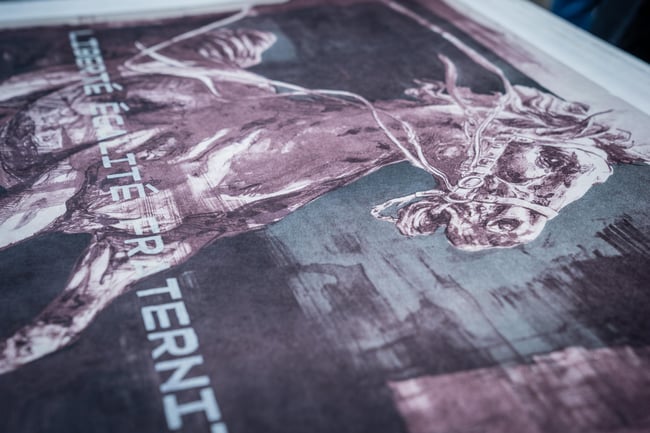 LIBERTÉ ÉGALITÉ FRATERNITÉ II<br>6 layer Stone Lithograph<br>