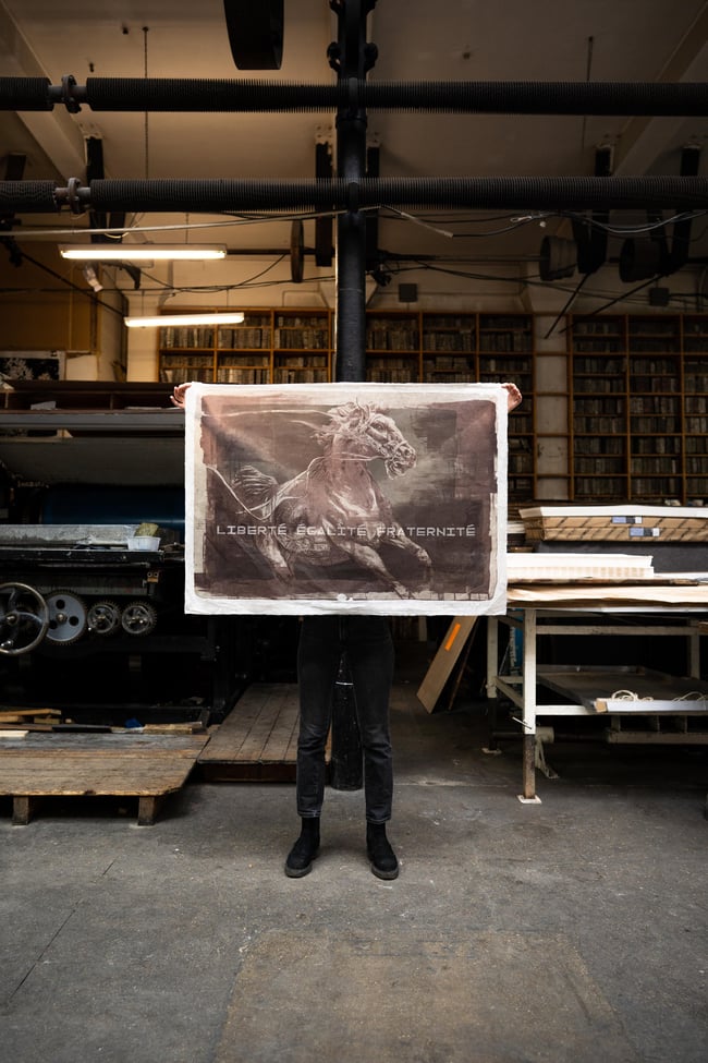 LIBERTÉ ÉGALITÉ FRATERNITÉ II<br>6 layer Stone Lithograph<br>