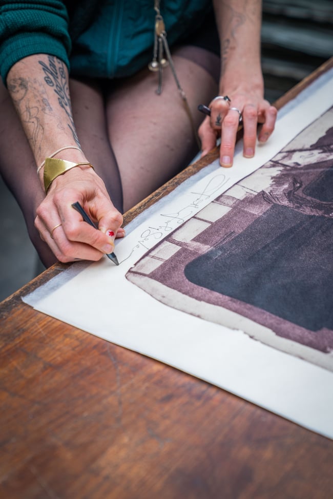 LIBERTÉ ÉGALITÉ FRATERNITÉ II<br>6 layer Stone Lithograph<br>