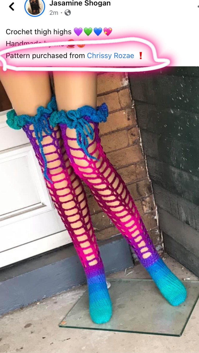 Image of Thigh High Stocking PATTERN !!