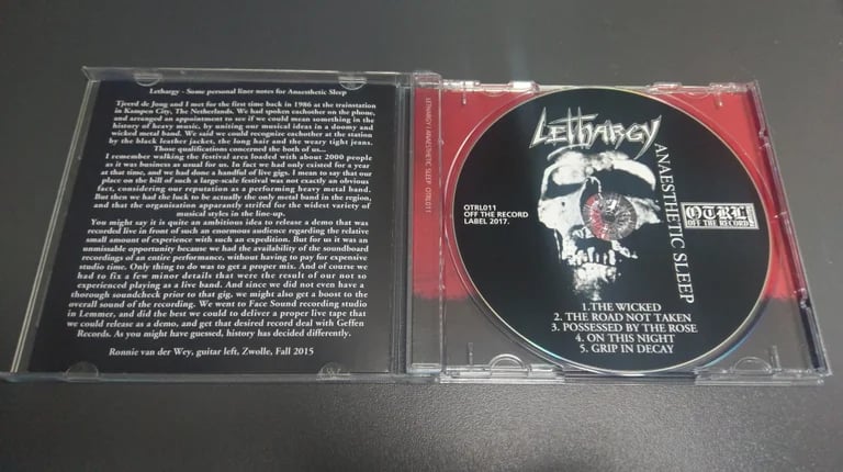 Lethargy - Anaesthetic Sleep CD