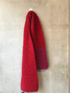 Red wool alpaka hand knitted scarf