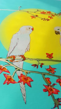 Image 3 of COCKATOO & PARAKEET SITTING ON A TREE - LIMITED EDITION- GICLEE PRINT
