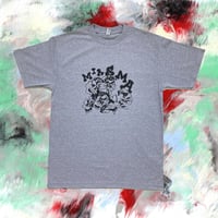 HAPPY FLOWERS TEE- GREY