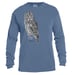 Image of Great Gray Owl dyed long sleeve t-shirt