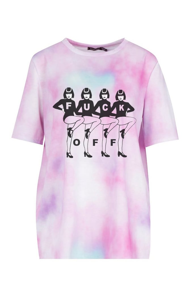 Image of LIMITED EDITION FUCK OFF TIE DYE SHIRT (SHORT SLEEVE)