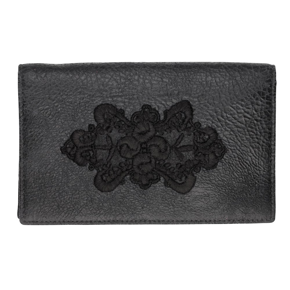 Image of Leather wallet with Antique Lace