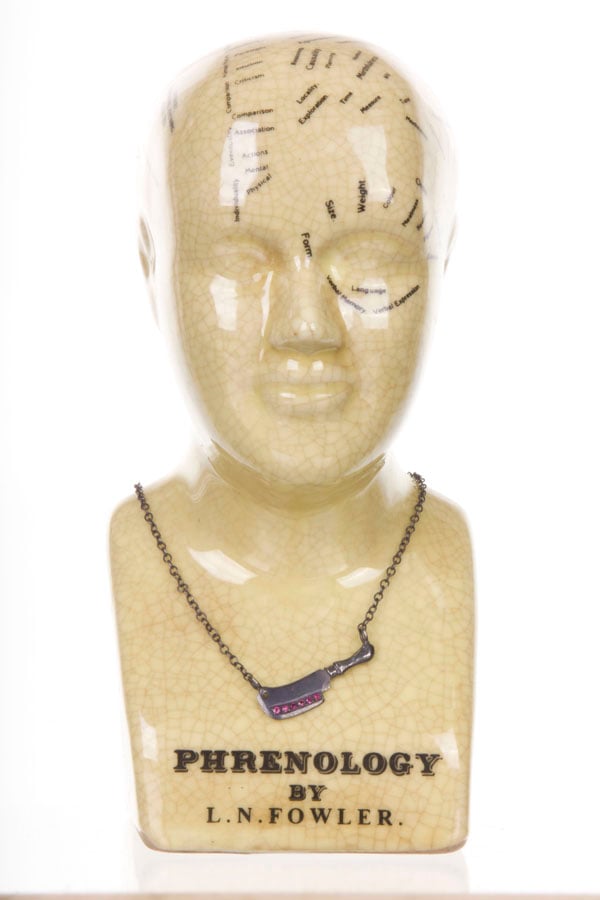 Image of Meat Cleaver Necklace With Rubies